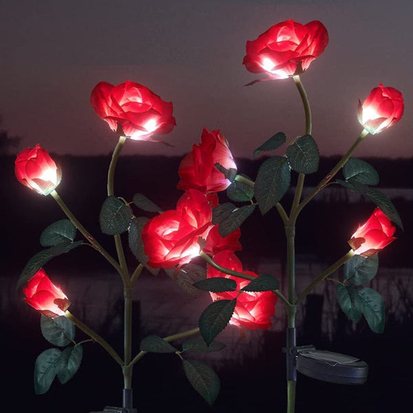 75Cm Long Stemmed Garden Rose Decorative Outdoor Flower Light Solar Powered Landscape & Walkway Lights