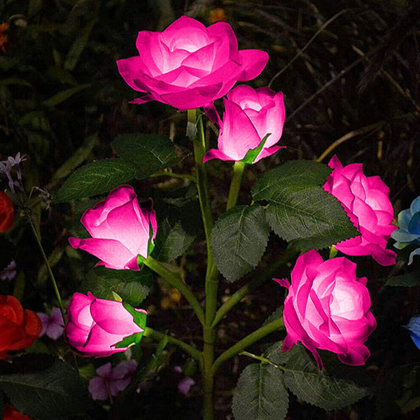 75Cm Long Stemmed Garden Rose Decorative Outdoor Flower Light Solar Powered Landscape & Walkway Lights