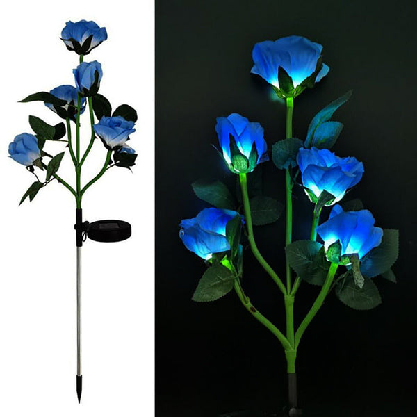 75Cm Long Stemmed Garden Rose Decorative Outdoor Flower Light Solar Powered Landscape & Walkway Lights