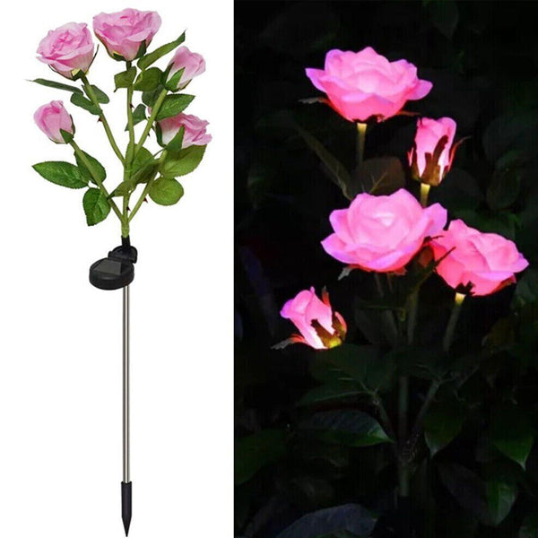 75Cm Long Stemmed Garden Rose Decorative Outdoor Flower Light Solar Powered Landscape & Walkway Lights