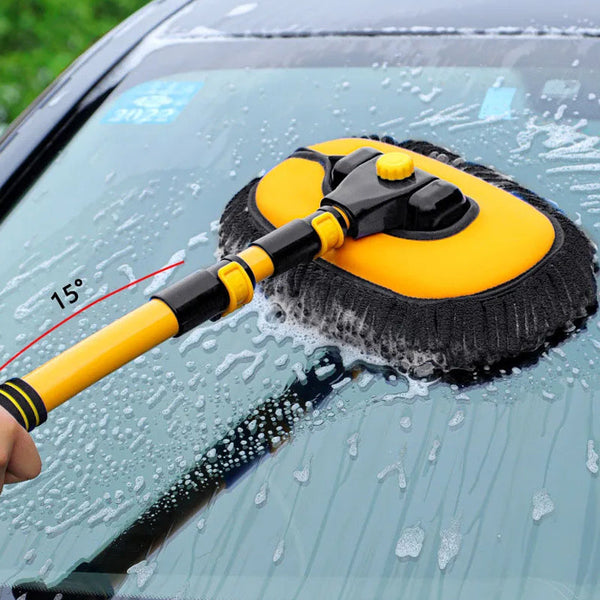 Extendable Long Handles Car Window Cleaning Mop With Scratch - Free Bristles