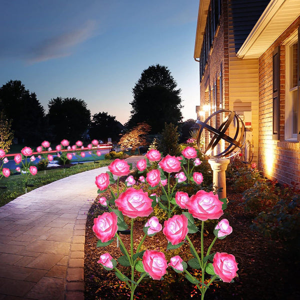 75Cm Long Stemmed Garden Rose Decorative Outdoor Flower Light Solar Powered Landscape & Walkway Lights