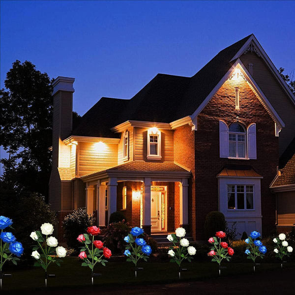 75Cm Long Stemmed Garden Rose Decorative Outdoor Flower Light Solar Powered Landscape & Walkway Lights