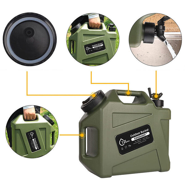 12L Capacity Portable Water Storage Container For Outdoor Camping Water Carriers & Jerrycans