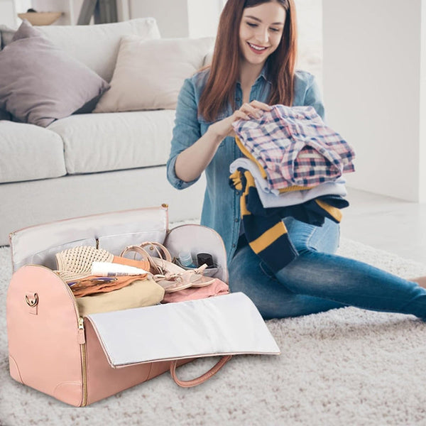 2 Inch 1 Hanging Suitcase Convertible Carry On Leather Garment Bag For Travel Suitcases