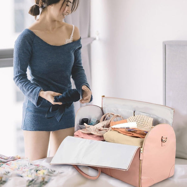 2 Inch 1 Hanging Suitcase Convertible Carry On Leather Garment Bag For Travel Suitcases