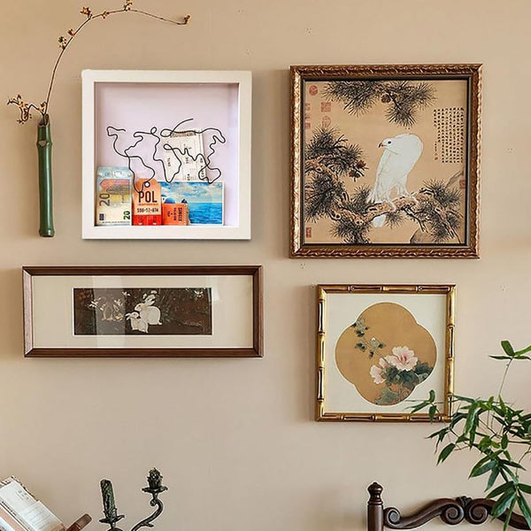 Adventure Archive Box Wood Frame Travel Tickets Keepsakes Storage Photo Frames