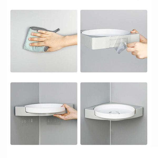 Bath Caddies & Trays 360 Degree Rotate Shower Caddy Corner Lazy Susan Organizer Turntable Maximize