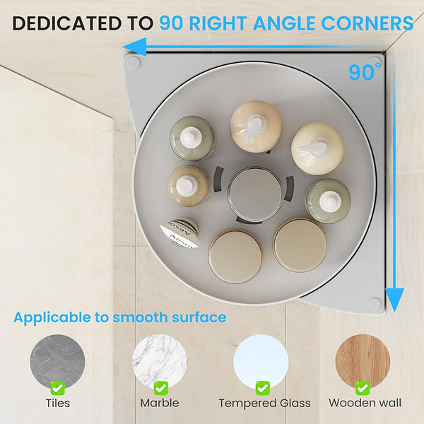 Bath Caddies & Trays 360 Degree Rotate Shower Caddy Corner Lazy Susan Organizer Turntable Maximize
