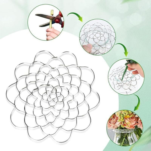 Floral Décor 3 Pack Wire Flower Arranging Tool Reusable Bendable Grid Stainless Steel