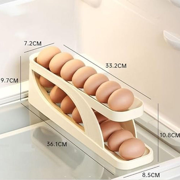 Double Layer Roll Down Refrigerator Egg Dispense Tray Streamline Storage Food Storage Containers