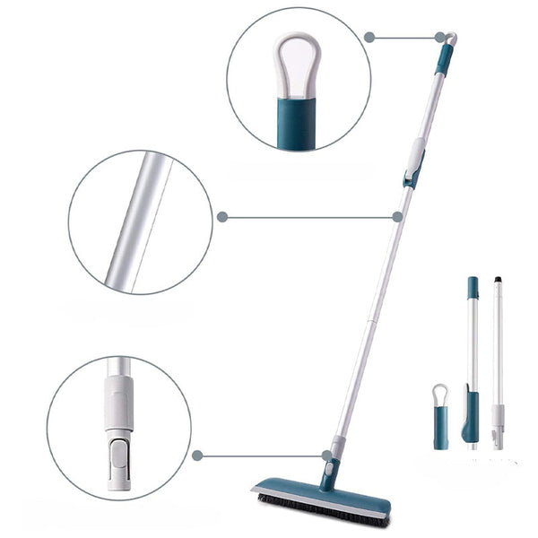 2 In 1 Function Floor Scrub Brush With Soft Scrape Mops Brooms & Scrubbers