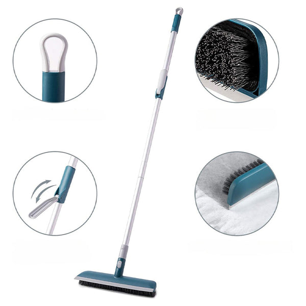 2 In 1 Function Floor Scrub Brush With Soft Scrape Mops Brooms & Scrubbers