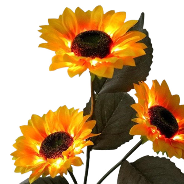 Waterproof Led Solar Sunflower Stake Lights For Garden Dco