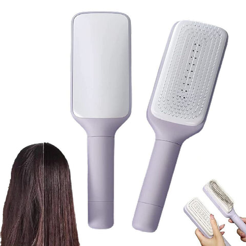 Anti Static Massage Comb Scalable Rotate Lifting Self Cleaning Hairbrush Brushes & Combs