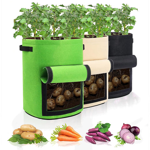 10 Gallon Potato Grow Container With Side Window - Available In 2 Quantity And 3 Colors
