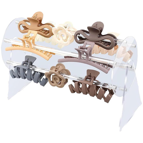 360 Degree Acrylic Claw Clip Hair Organizer Storage Holder Display Hair Accessories