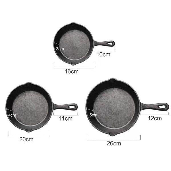 3 Piece Set Kitchen Cookware Fried Egg Pan Frying & Grill Pans