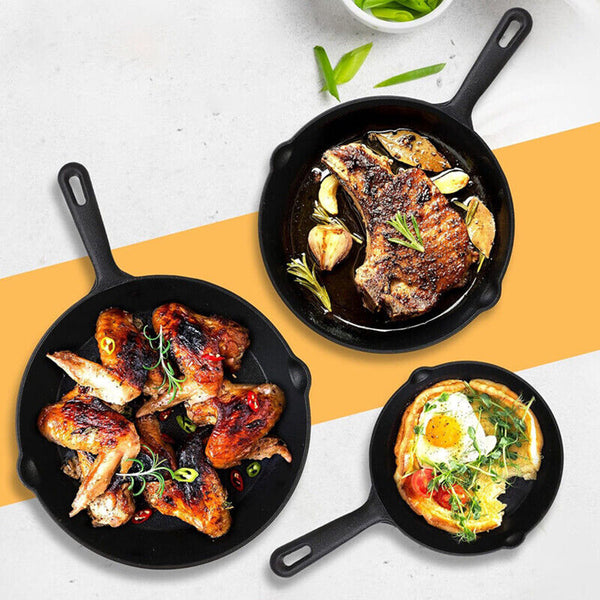 3 Piece Set Kitchen Cookware Fried Egg Pan Frying & Grill Pans