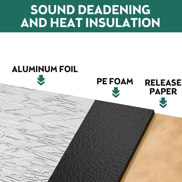 Heat Sound Deadening Insulation Mat Deadener Pad Car Auto Shield Cover Available 3 Sizes Floor Mats Carpets
