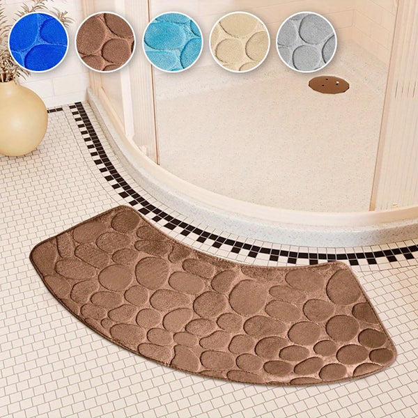 Bath Mats Rugs & Toilet Covers Quick Dry Water Absorbent Shower Carpet With Cobblestone Pattern