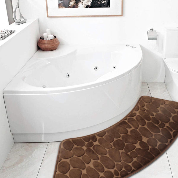 Bath Mats Rugs & Toilet Covers Quick Dry Water Absorbent Shower Carpet With Cobblestone Pattern