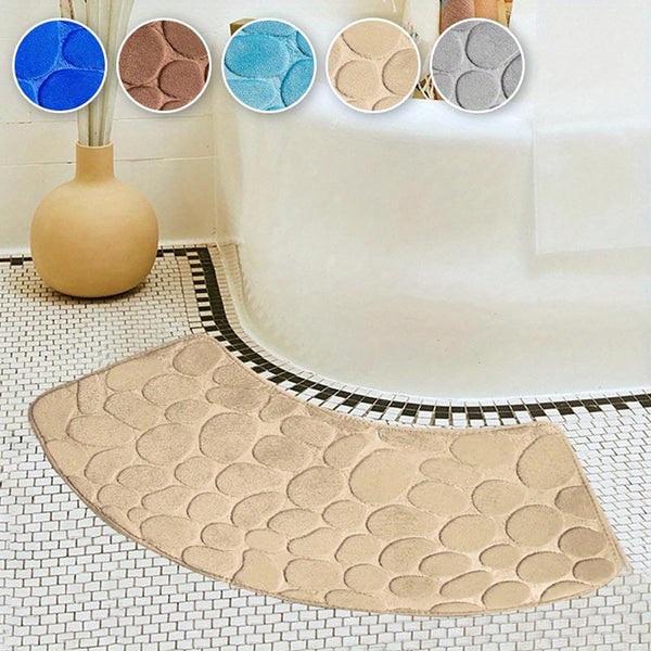 Bath Mats Rugs & Toilet Covers Quick Dry Water Absorbent Shower Carpet With Cobblestone Pattern