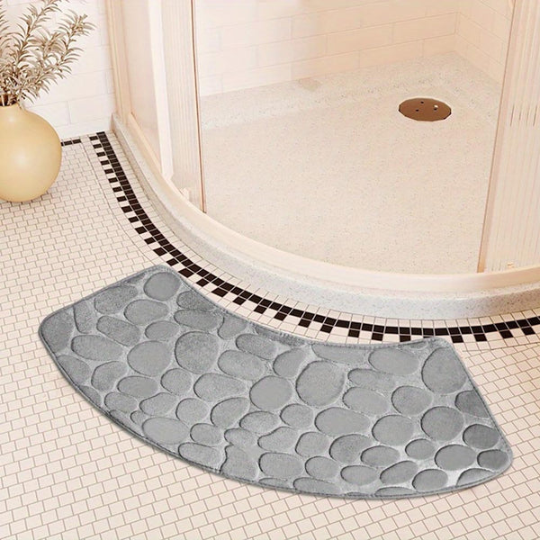 Bath Mats Rugs & Toilet Covers Quick Dry Water Absorbent Shower Carpet With Cobblestone Pattern