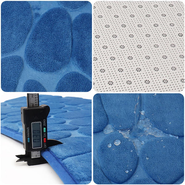 Bath Mats Rugs & Toilet Covers Quick Dry Water Absorbent Shower Carpet With Cobblestone Pattern