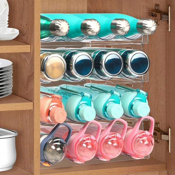 Space Saving Tire Stackable Water Bottle Organizer Rack For Kitchen Racks