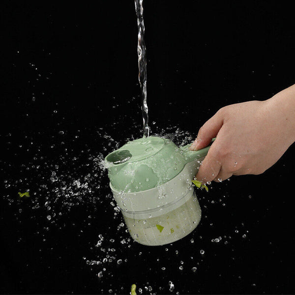 4 In 1 Handheld Electric Vegetable Cutter Wireless Food Chopper Grinder Peelers & Slicers