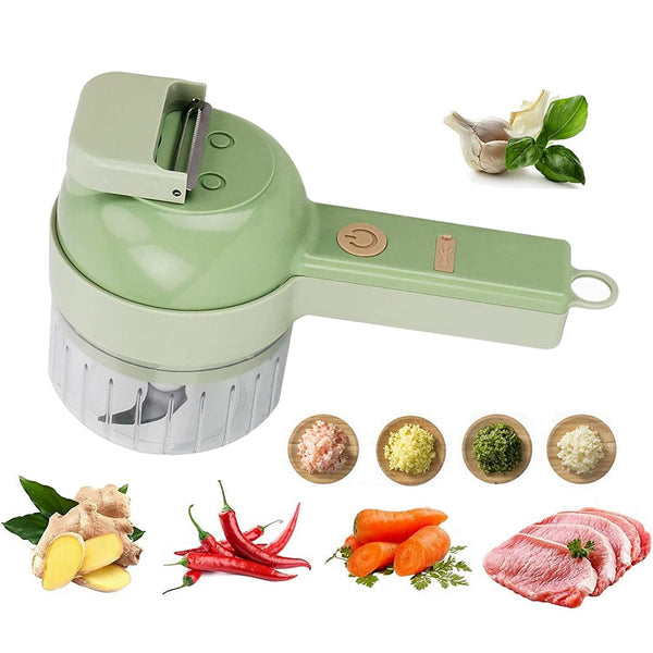 4 In 1 Handheld Electric Vegetable Cutter Wireless Food Chopper Grinder Peelers & Slicers