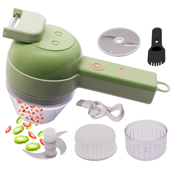 4 In 1 Handheld Electric Vegetable Cutter Wireless Food Chopper Grinder Peelers & Slicers