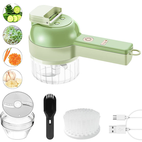4 In 1 Handheld Electric Vegetable Cutter Wireless Food Chopper Grinder Peelers & Slicers