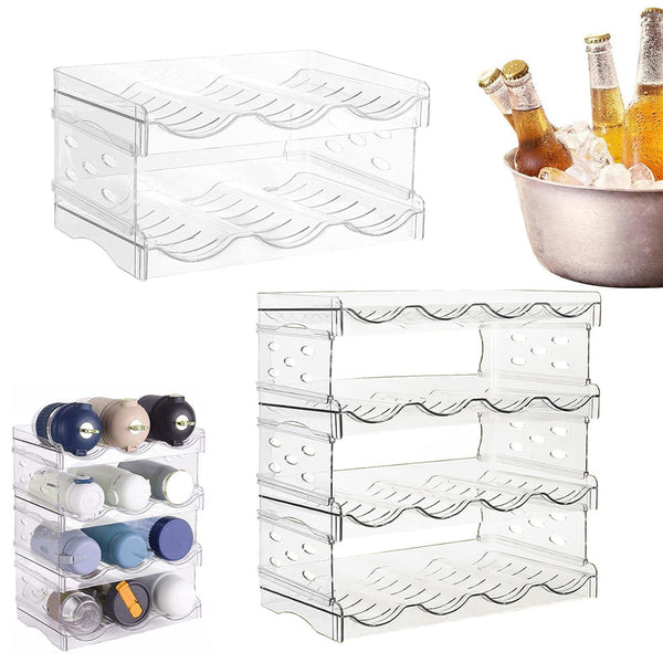 Space Saving Tire Stackable Water Bottle Organizer Rack For Kitchen Racks