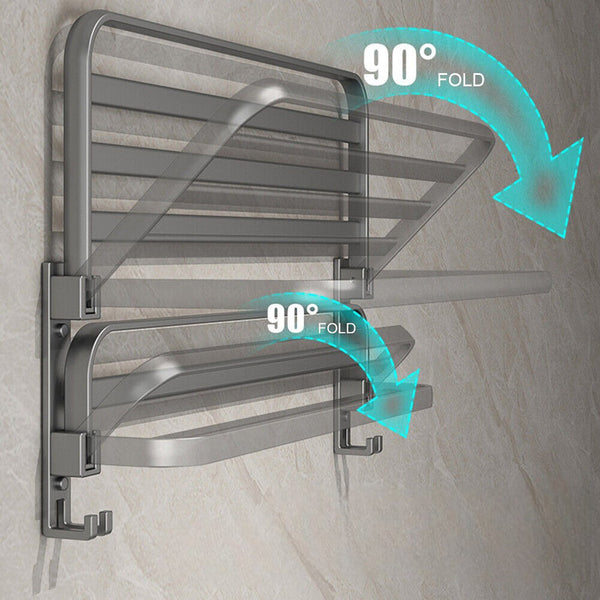 60Cm Foldable Wall Mounted Towel Rack Bathroom Storage Towel Racks