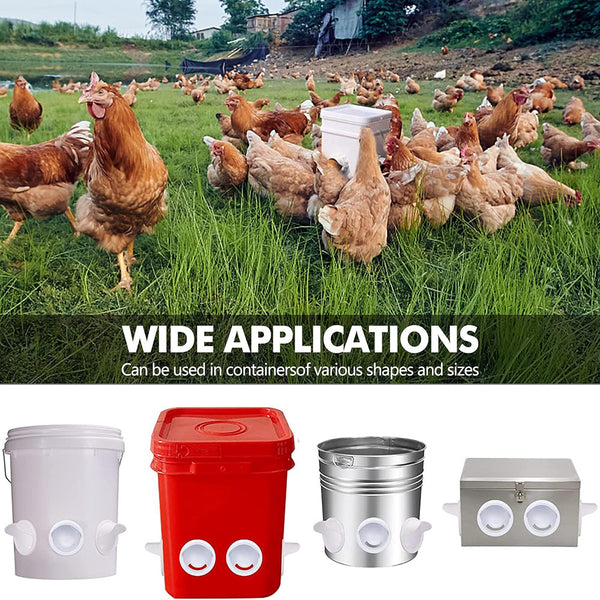 Waterproof No Waste Diy Chicken Feeders Gravity Kit For Buckets Boxes Tanks Pet Chicken Supplies
