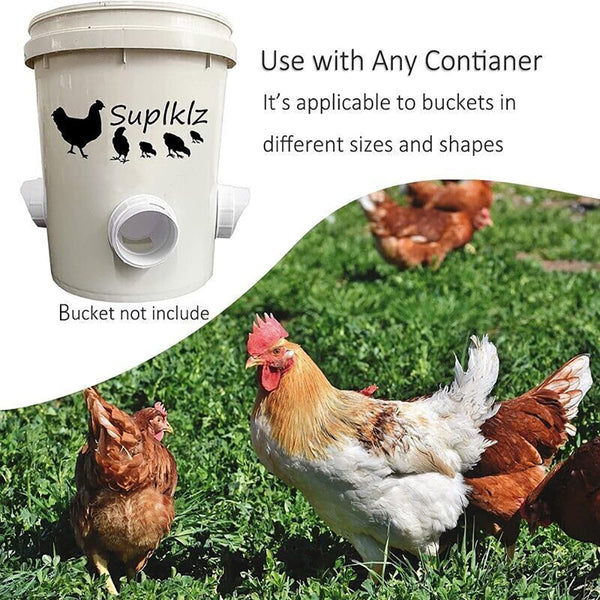 Waterproof No Waste Diy Chicken Feeders Gravity Kit For Buckets Boxes Tanks Pet Chicken Supplies