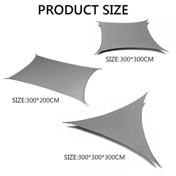 Heavy Duty Waterproof Sun Shade Sail Cloth Square Rectangle Triange Canopy Options Shade Sails