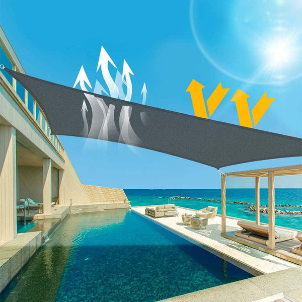 Heavy Duty Waterproof Sun Shade Sail Cloth Square Rectangle Triange Canopy Options Shade Sails
