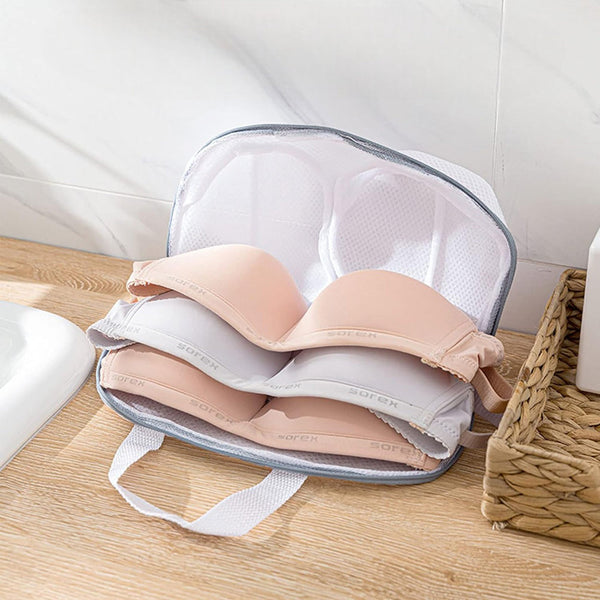 Storage Boxes High Permeability Mesh Bra Shaped Lingerie Laundry Bags With Handle And Zipper