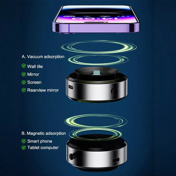 Mounts & Holders Innovative Dual Suction Cup And Magnetic Phone Mount For Car Usb Rechargeable