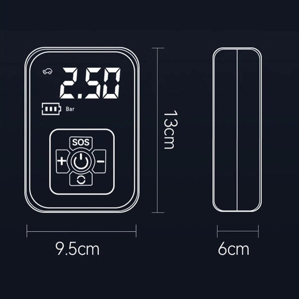 Wireless Electric Car Tyre Inflator Pump Usb Rechargeable Deflators