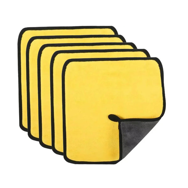 3/5/10Pcs Ultra Soft Dual Layer Microfiber Towels For Car Washing And Household Cleaning Towels & Cloths
