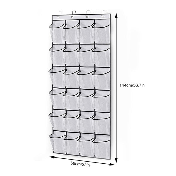 24 Grid Wall Mounted Sundries Organizer With Mesh Pocket Wall Shelves