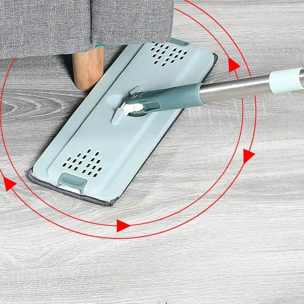 Wet Or Dry Usage Hands Free Mopping System With Bucket And Microfiber Pads Mops Brooms & Scrubbers