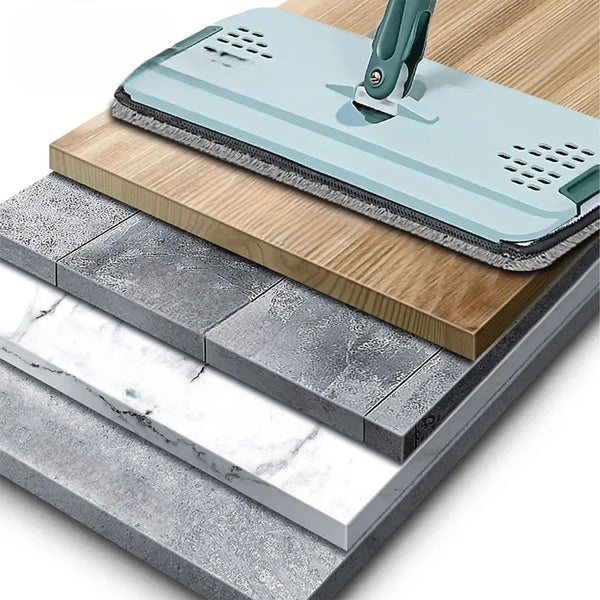 Wet Or Dry Usage Hands Free Mopping System With Bucket And Microfiber Pads Mops Brooms & Scrubbers