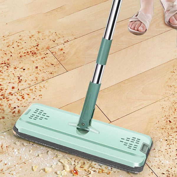 Wet Or Dry Usage Hands Free Mopping System With Bucket And Microfiber Pads Mops Brooms & Scrubbers