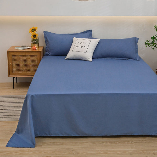 Soft Solid Color Bed Sheet For Double Sheets