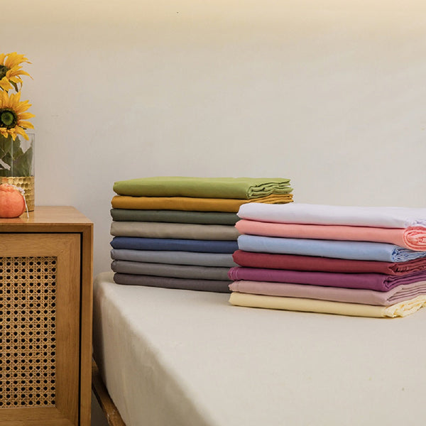 Soft Solid Color Bed Sheet For Double Sheets